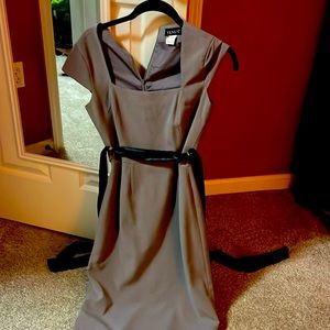 Adorable grey dress with black tie in back